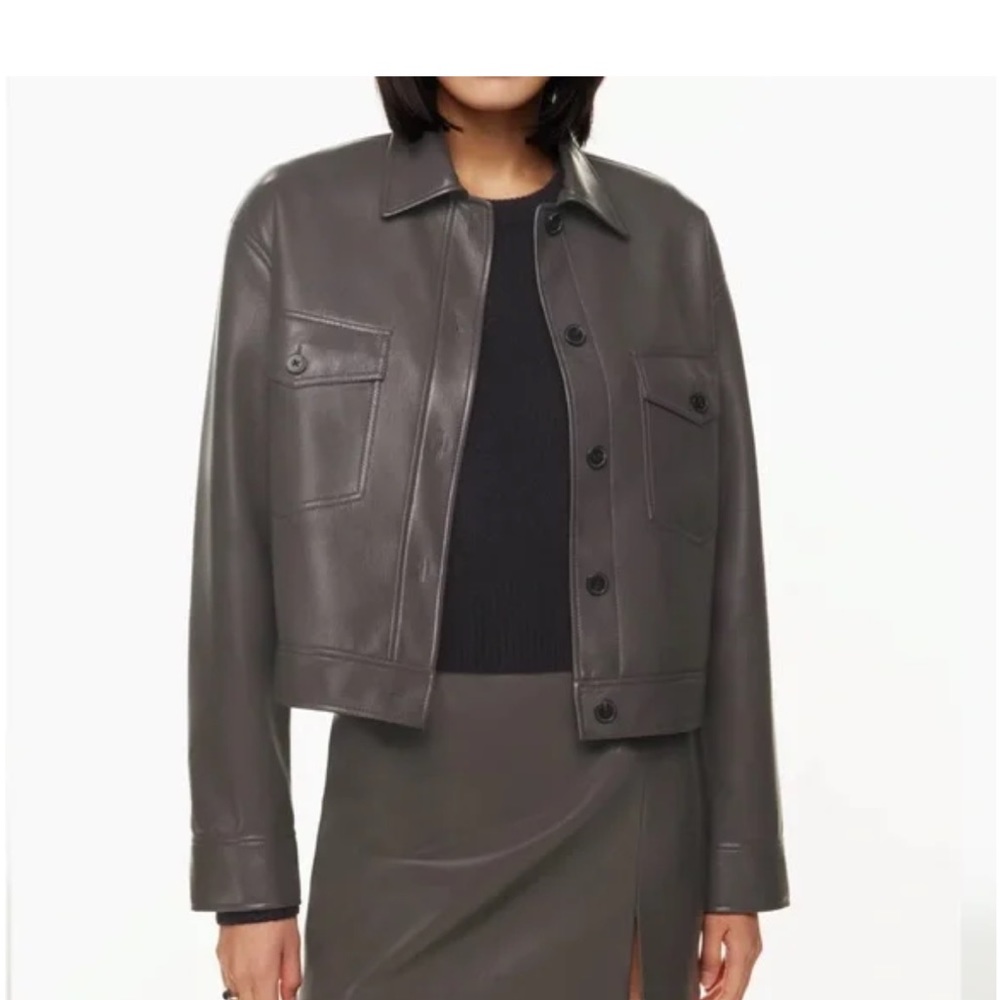 NWT Aritzia Wilfred Autum Shirt Jacket in Peppercorn Grey size XS